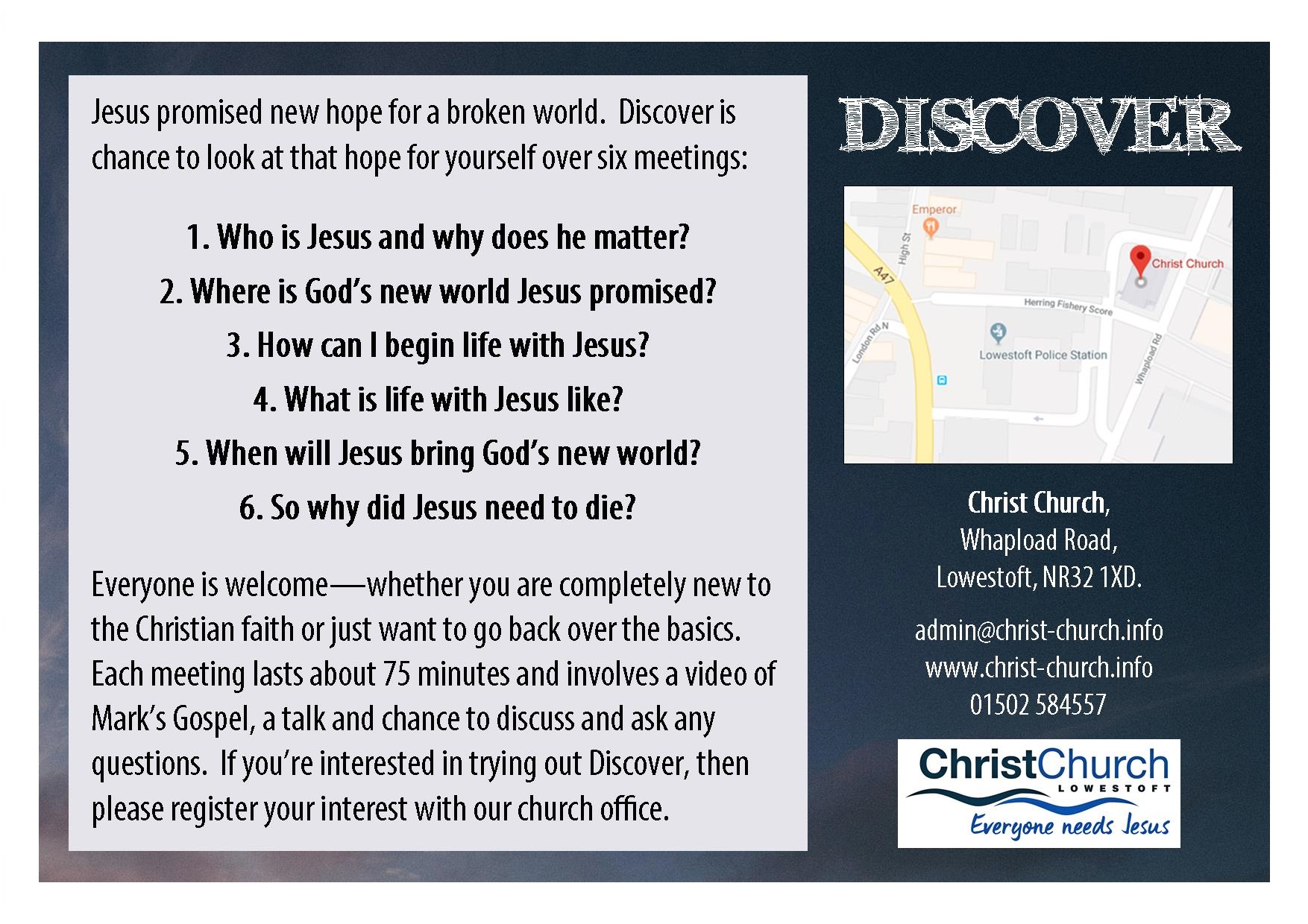 Discover (A6 postcard) Undated